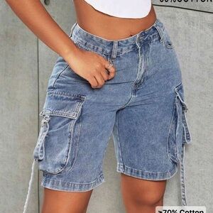 Denim Cargo Women Shorts